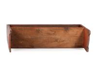 A Country Red Painted Cherrywood Four-Tier Bucket Shelf