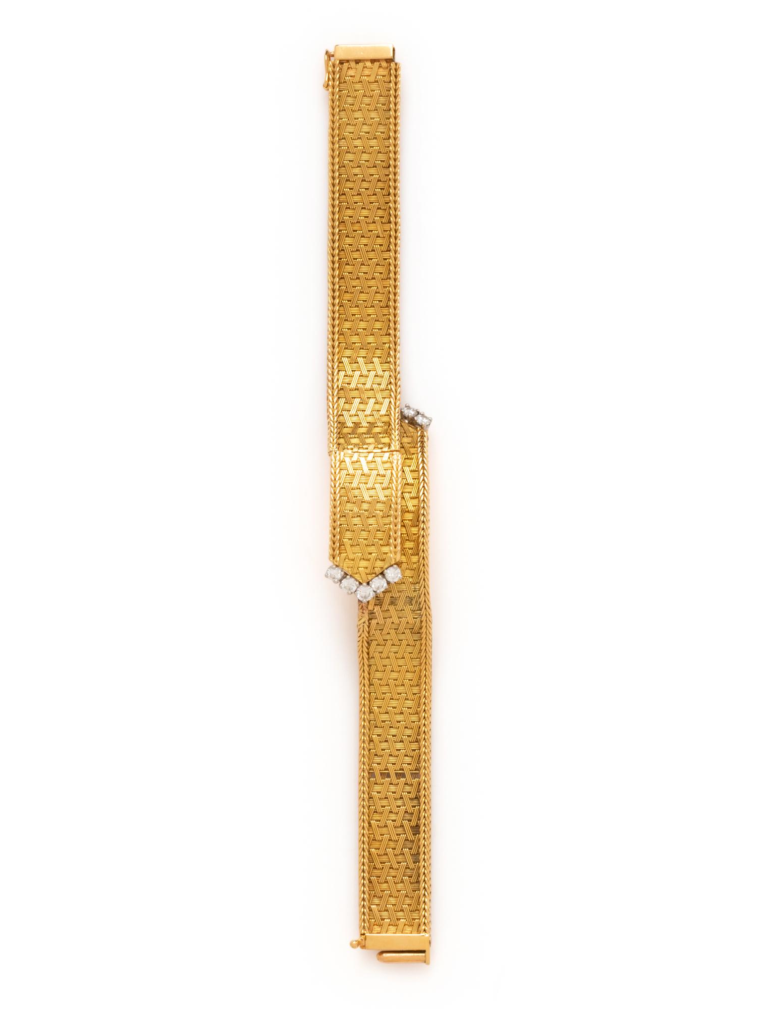 UTI WATCH CO., 18K YELLOW GOLD AND DIAMOND SURPRISE WRISTWATCH