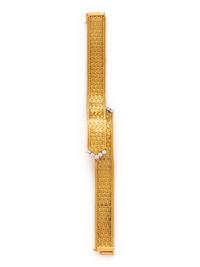 UTI WATCH CO., 18K YELLOW GOLD AND DIAMOND SURPRISE WRISTWATCH