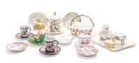 A Collection of Porcelain Table Articles Height of first overall 12 inches. — 20TH CENTURY