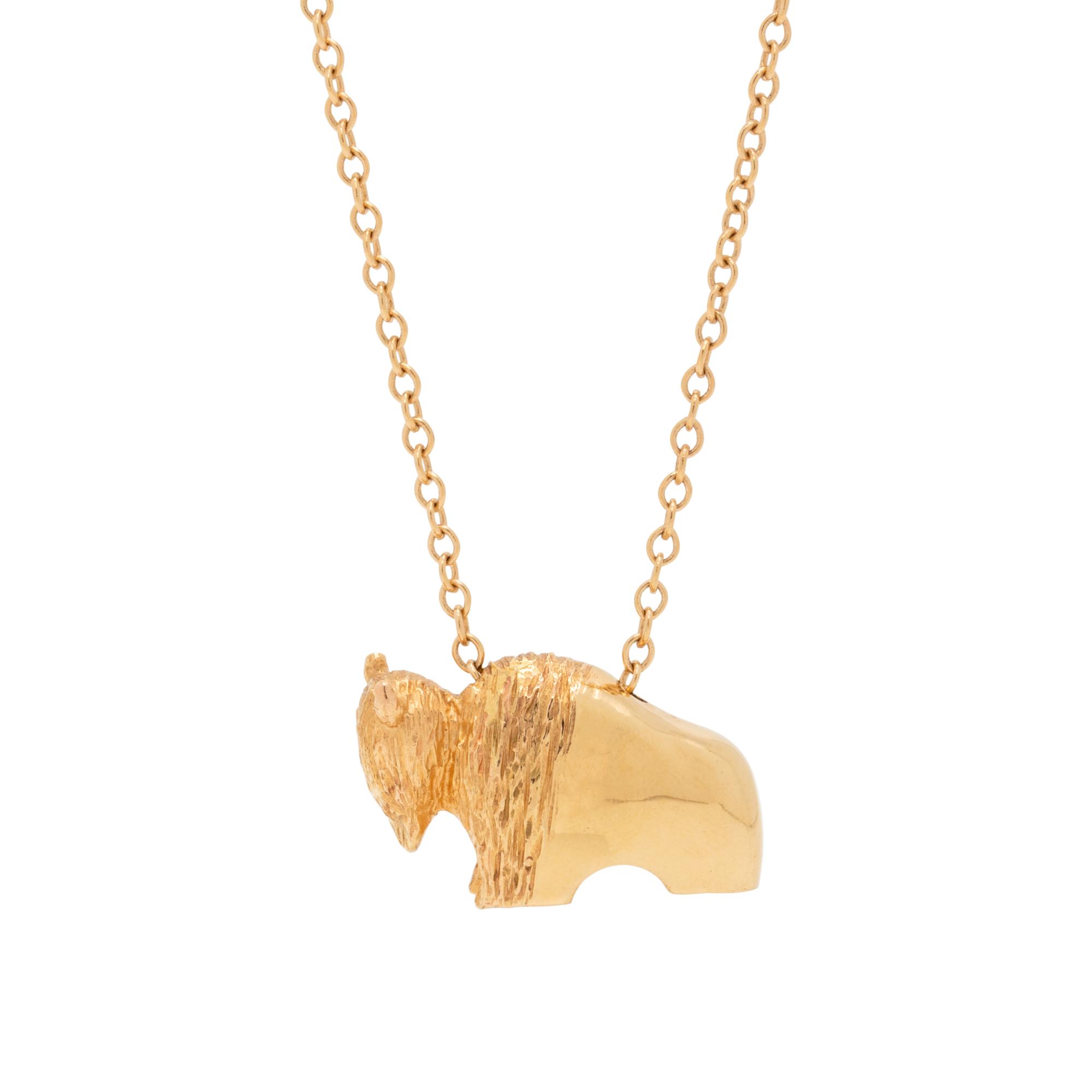YELLOW GOLD BUFFALO NECKLACE