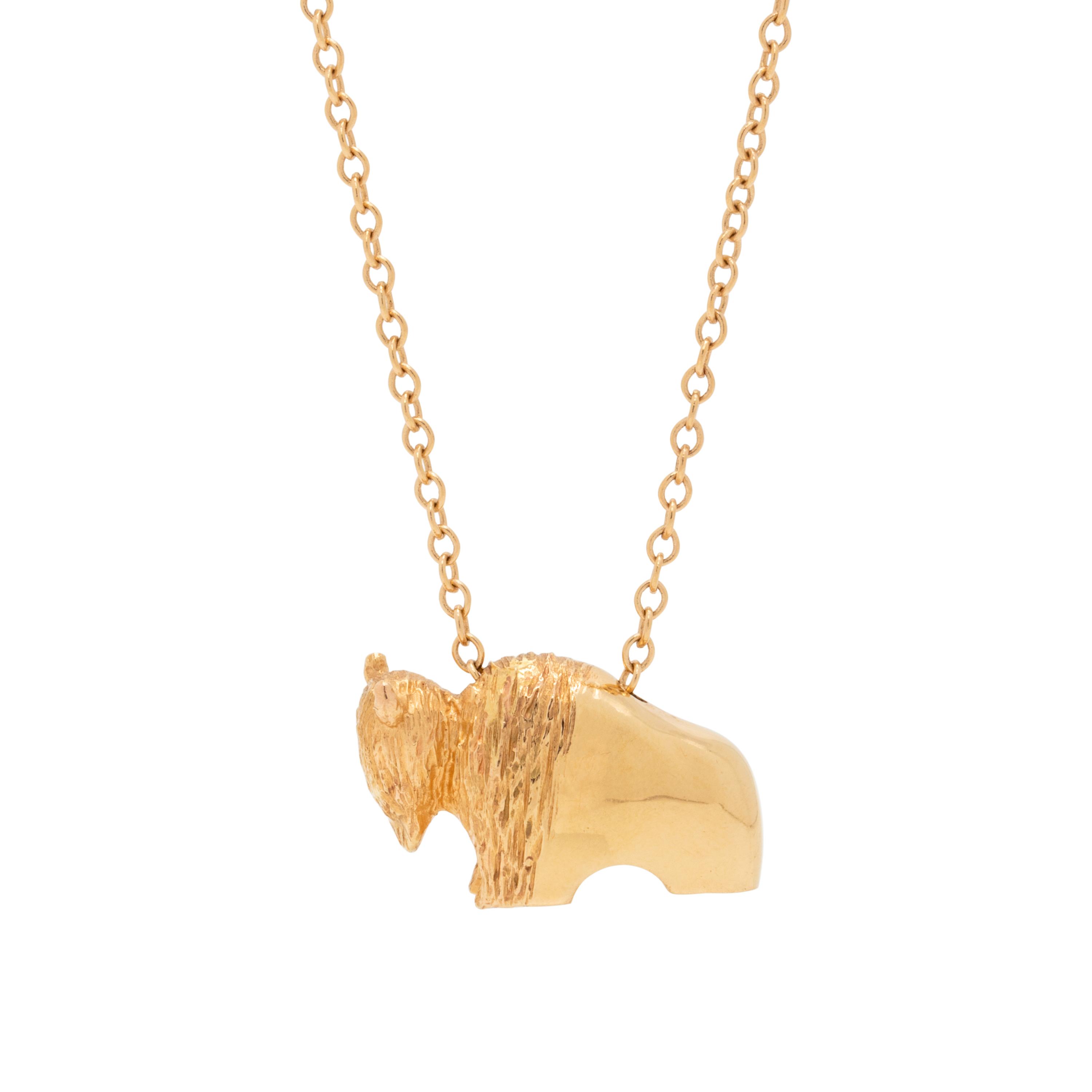 YELLOW GOLD BUFFALO NECKLACE