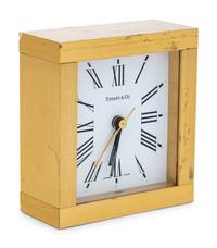A Tiffany & Co. Brass Desk Clock