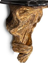 A Pair of Continental Giltwood Marble-Top Brackets
