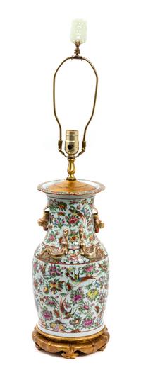 A Chinese Export Famille Rose Porcelain Vase Height of vase 14 1/2 inches. — 19TH CENTURY