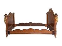 A Louis XV Style Gilt Bronze Mounted Kingwood Bed Frame
