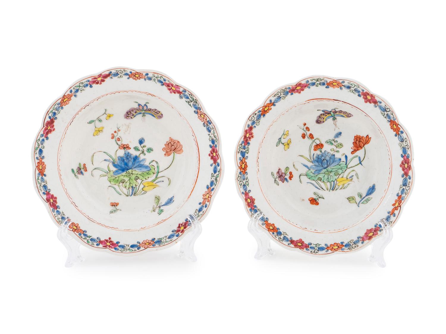 A Pair of English Porcelain Bowls — C. 1820