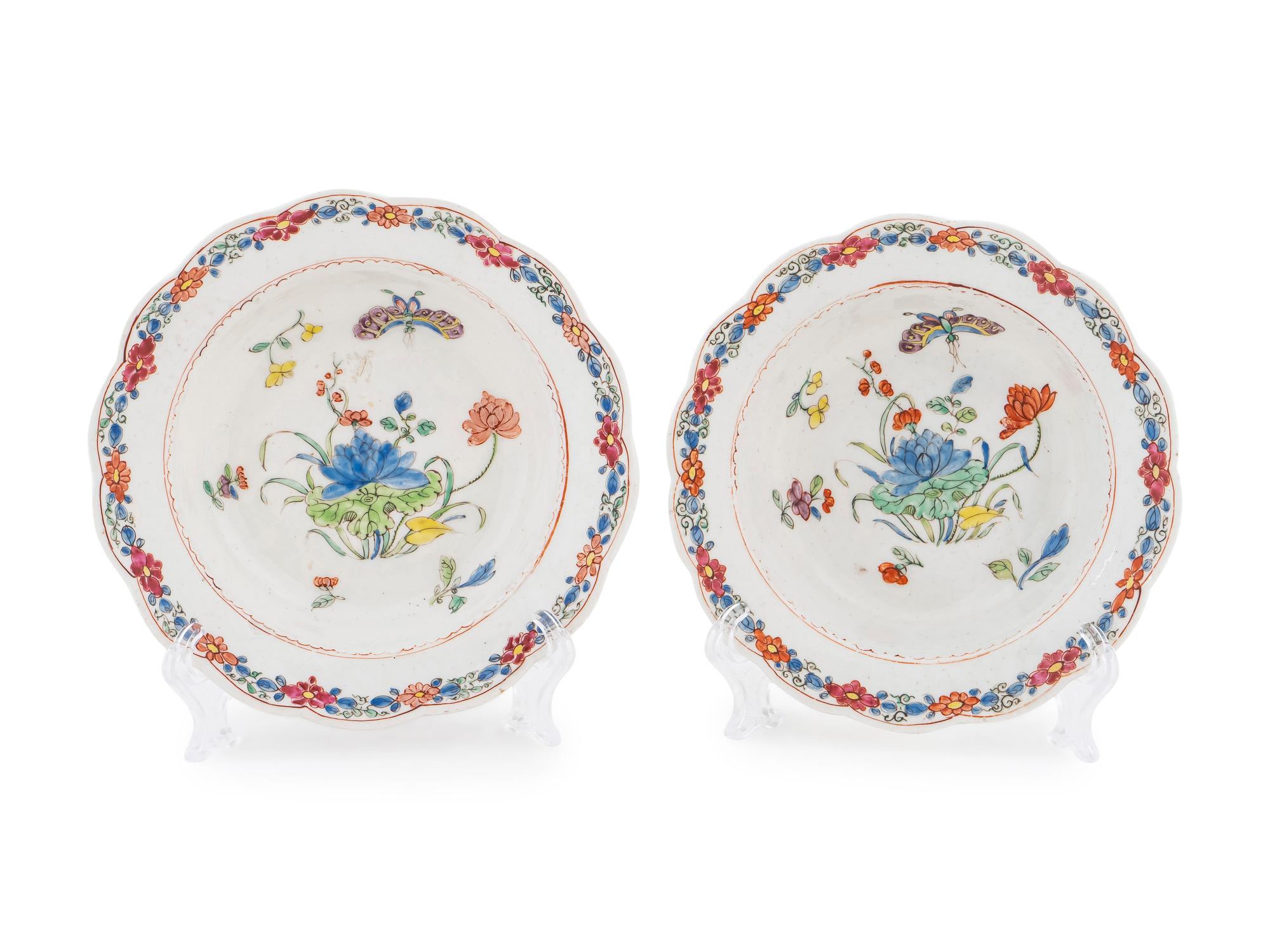 A Pair of English Porcelain Bowls — C. 1820