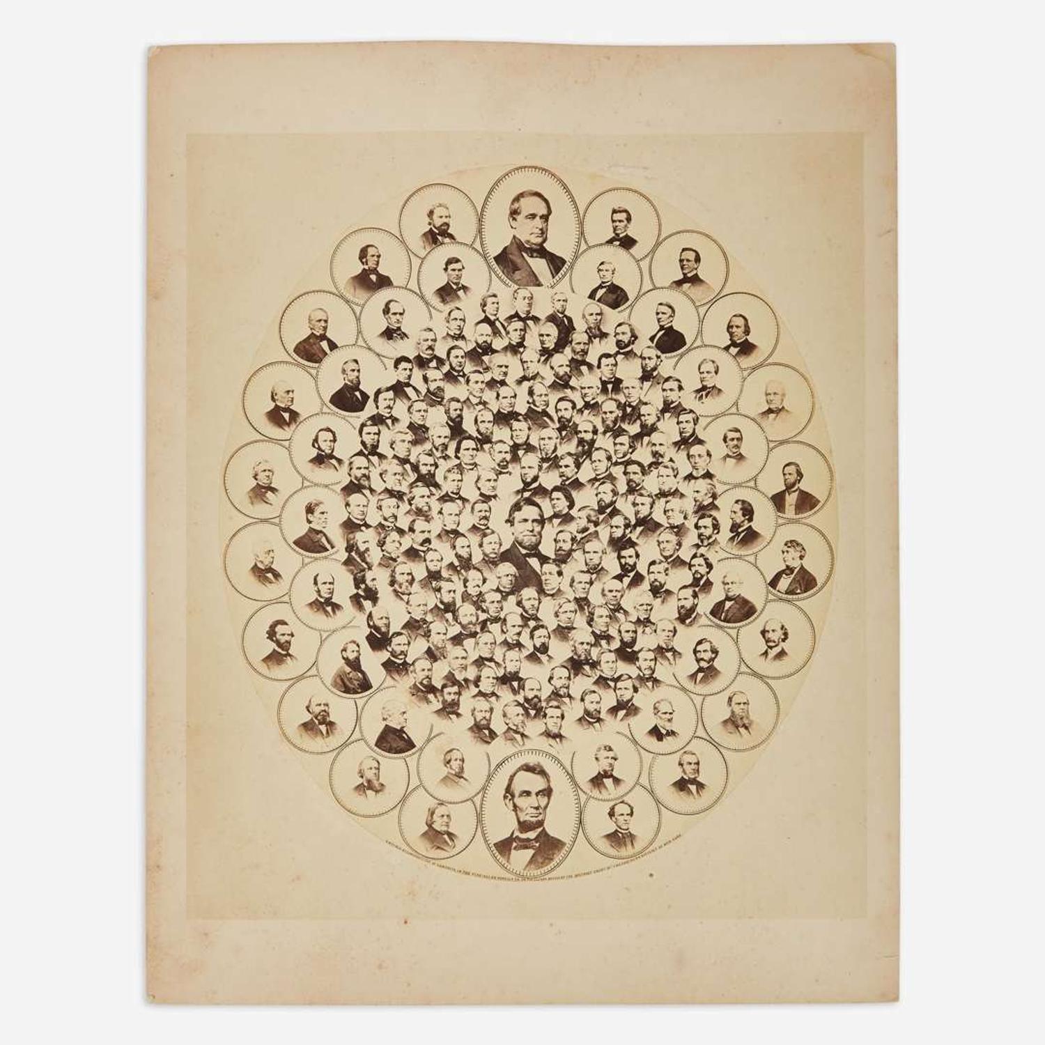[African-Americana] [Thirteenth Amendment] (Powell, George May) The Great National Picture, with Rare Printed Advertisement Sign