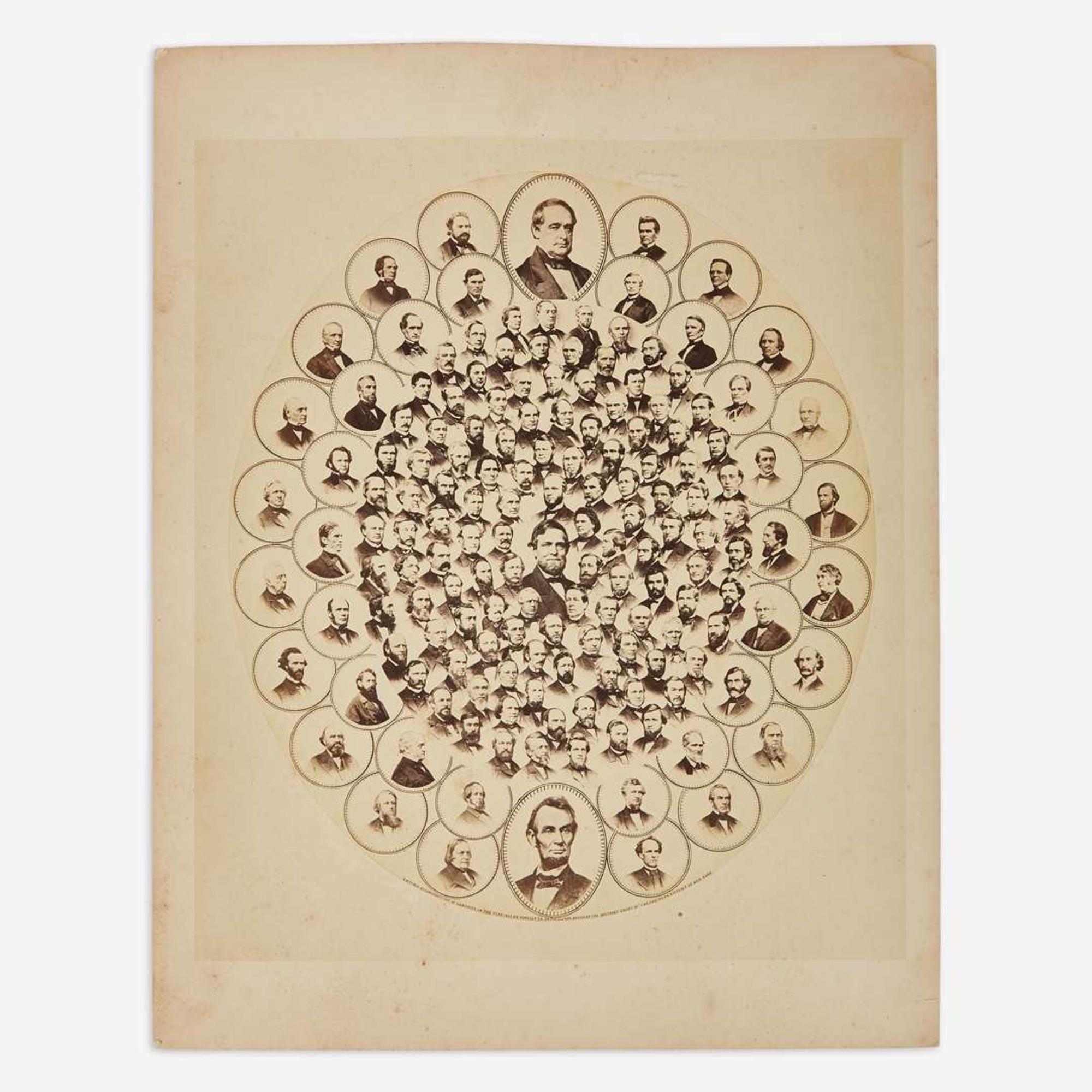 [African-Americana] [Thirteenth Amendment] (Powell, George May) The Great National Picture, with Rare Printed Advertisement Sign