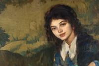 Young Woman Against a Tapestry , c. 1913