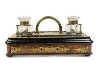 An English Brass Mounted Oak Inkwell — CIRCA 1860