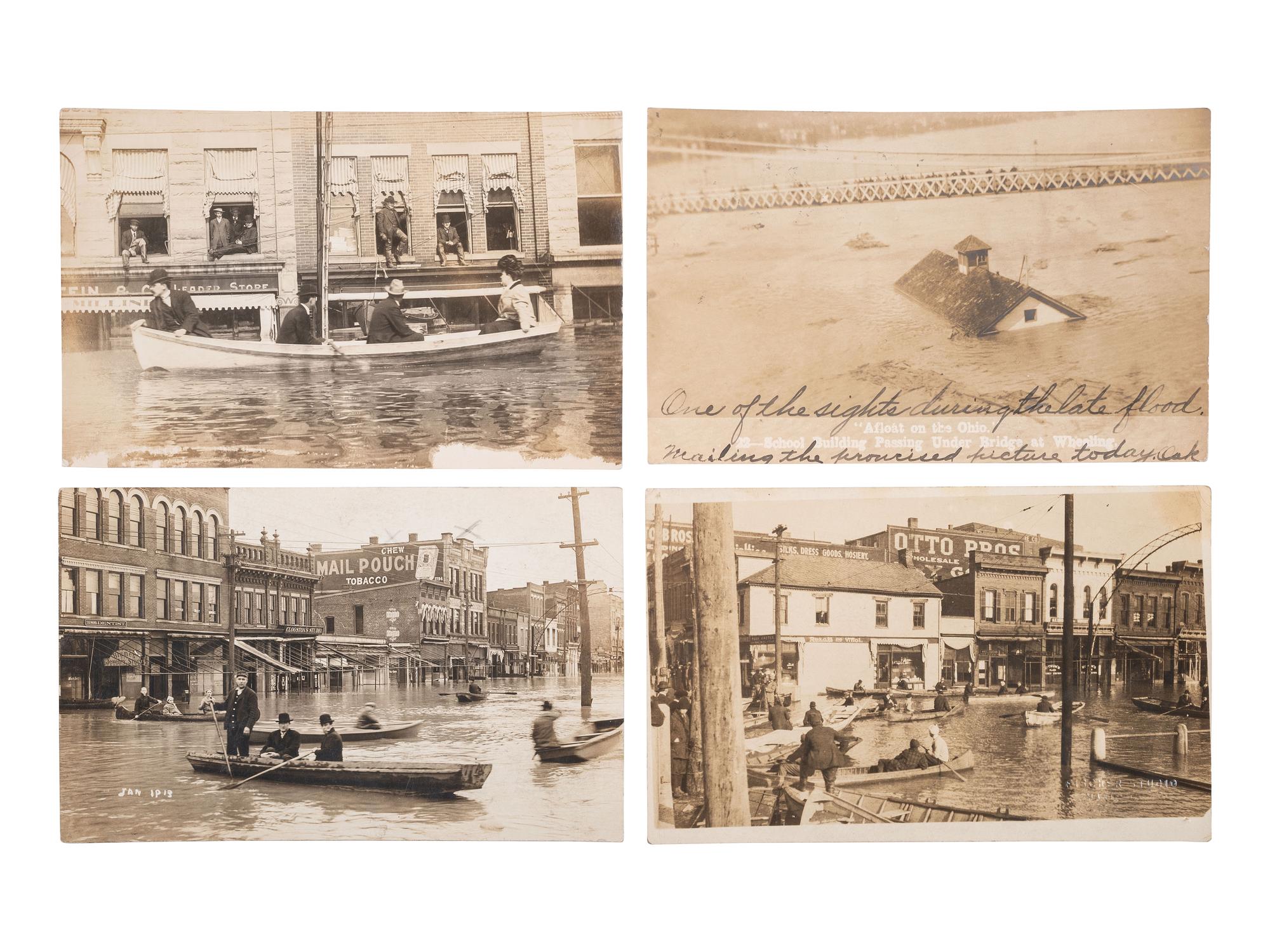 [EPHEMERA]. 35 RPPCs of floods, incl. the Great Flood of 1913.