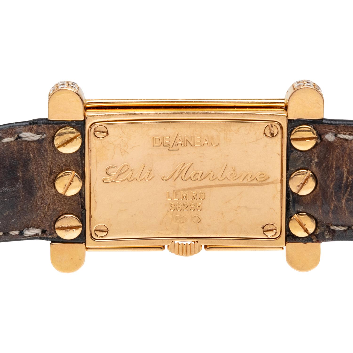 DELANEAU, 18K YELLOW GOLD AND DIAMOND 'LILI MARLÈNE' SURPRISE WATCH