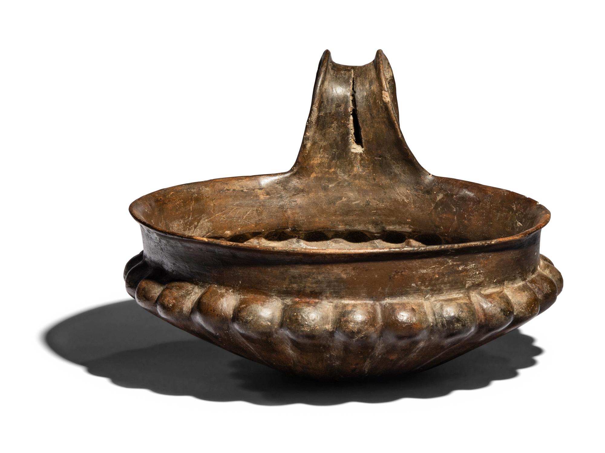 An Etruscan Impasto Fluted Bowl