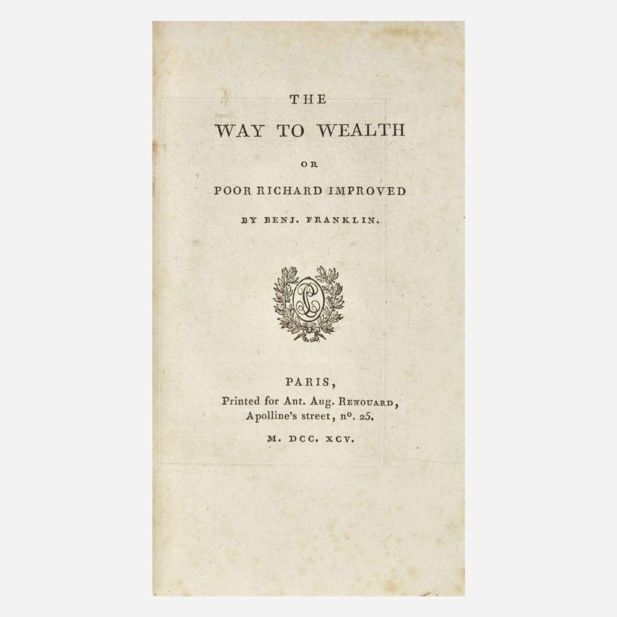 [Americana] Franklin, Benjamin The Way to Wealth or Poor Richard Improved