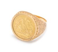 BRITISH SOVEREIGN GOLD COIN RING