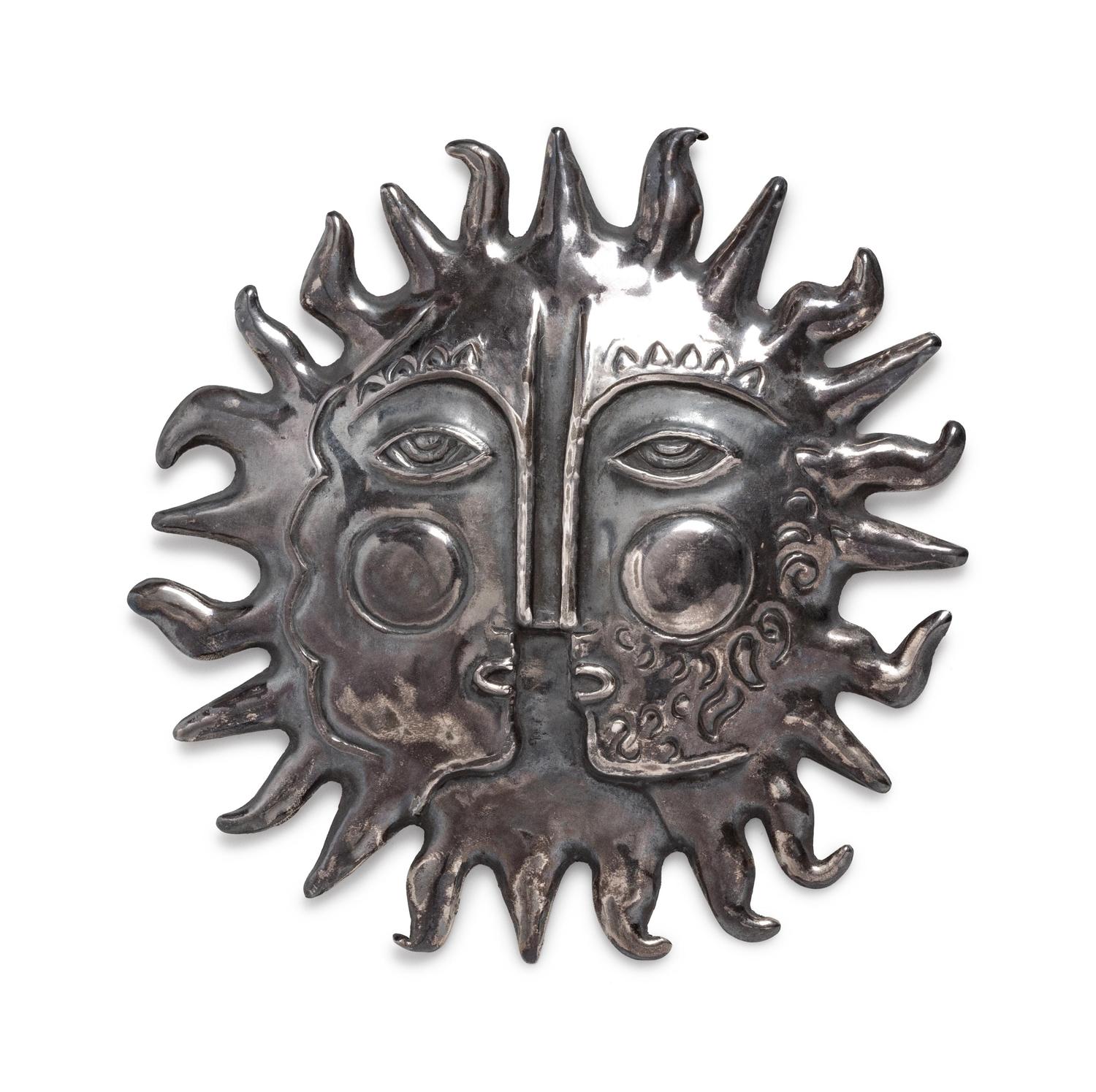 A Sterling Silver Sun Brooch, Emaus,
