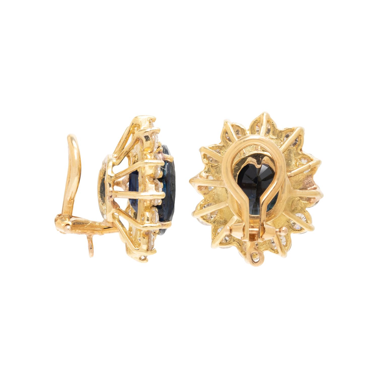 SAPPHIRE AND DIAMOND EARCLIPS