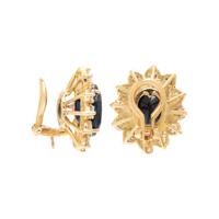 SAPPHIRE AND DIAMOND EARCLIPS