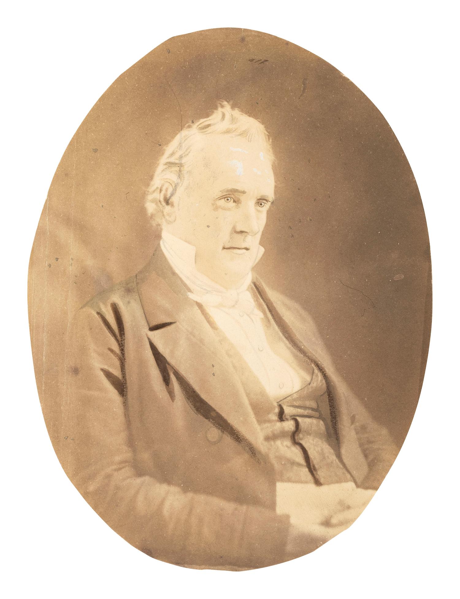 US Presidents [BUCHANAN, JAMES (1791-1868)]. Salt print portrait of the 15th President of the United States.
