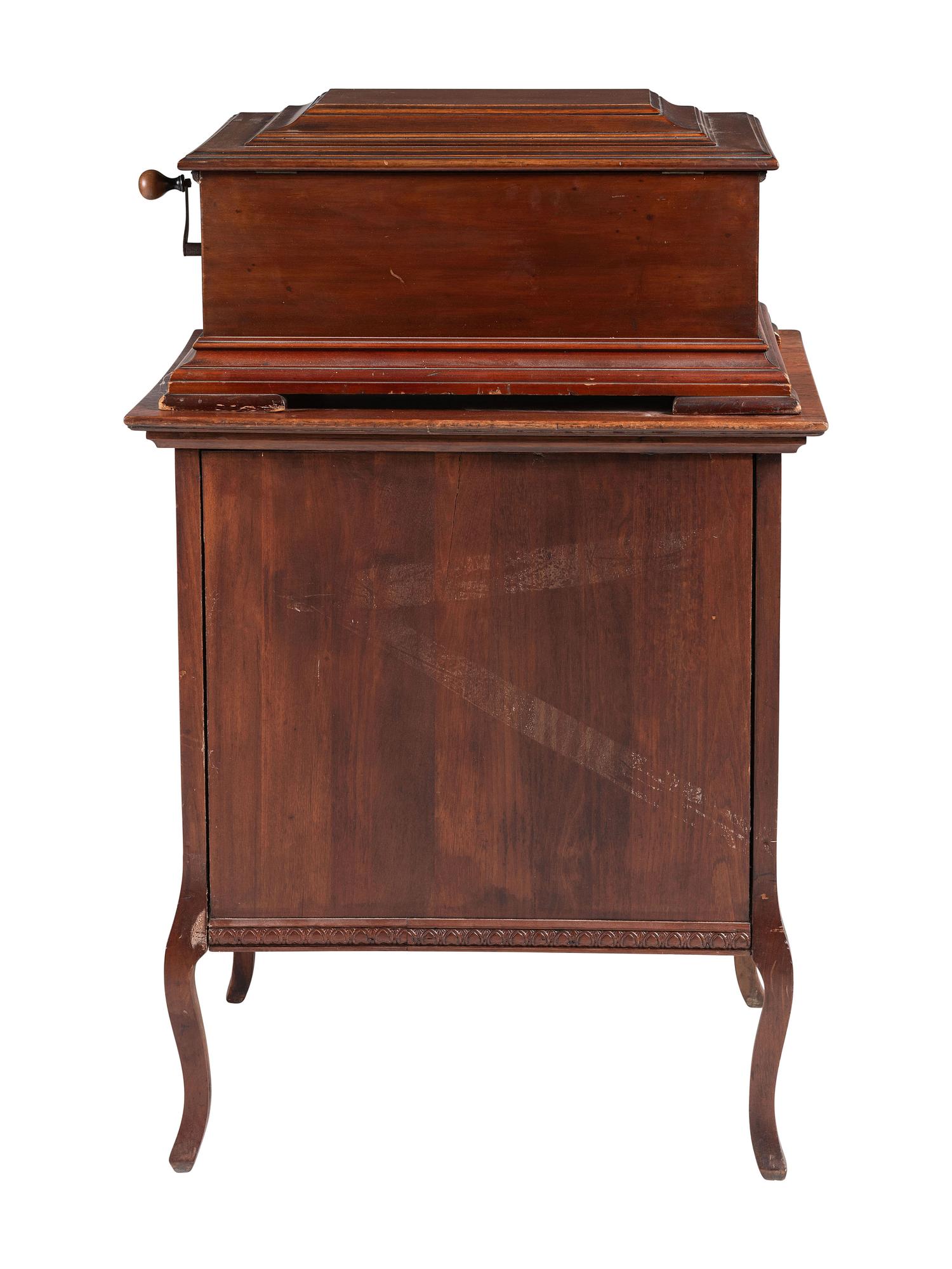A Mira Mahogany-Cased Disc Music Box and Cabinet