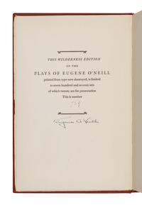 O'NEILL, Eugene (1888-1953). Plays . New York: Charles Scribner's Sons, 1934.