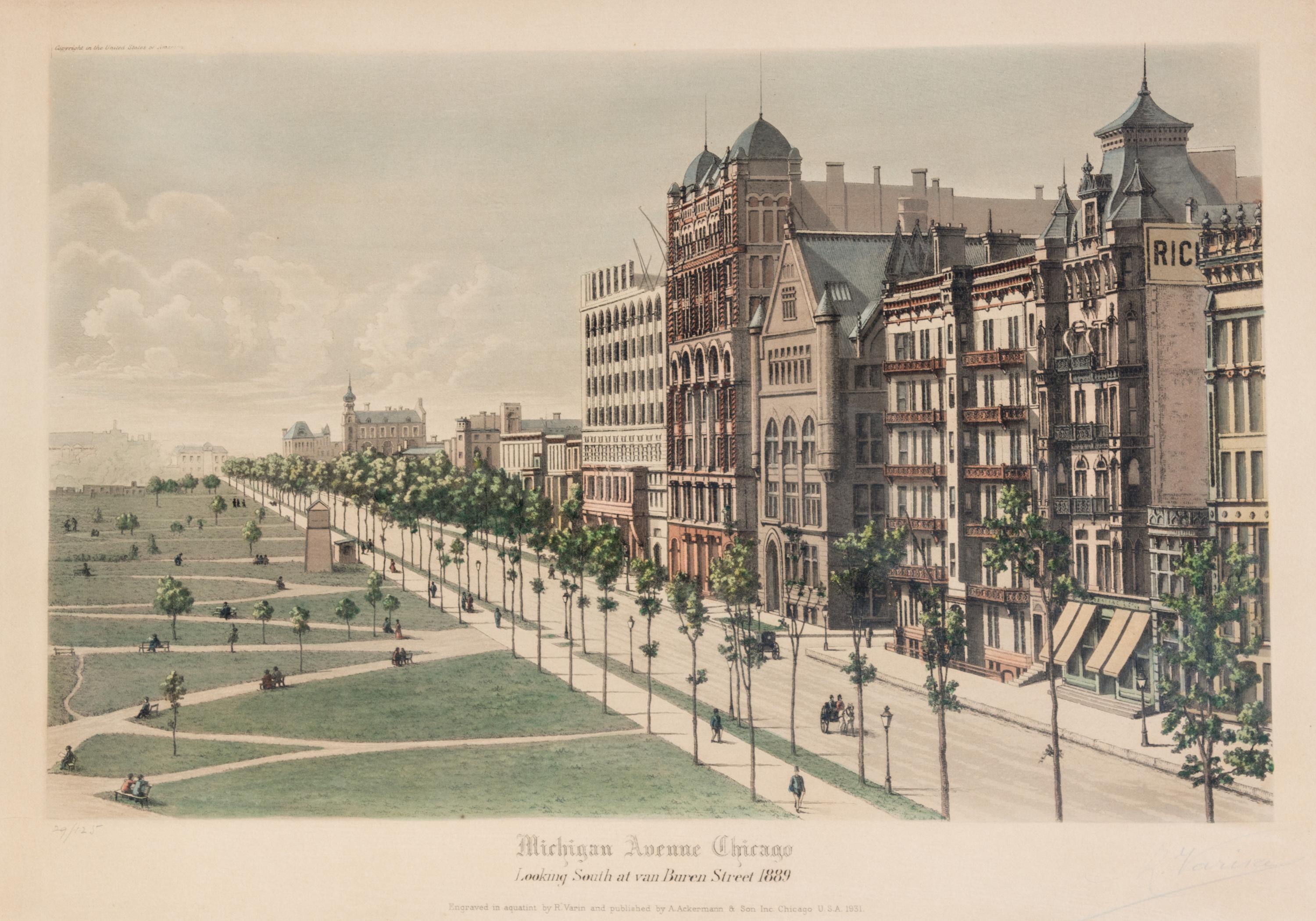 (CHICAGO) VARIN, RAUL. A group of 5 prints of Chicago, c. 1927-1931