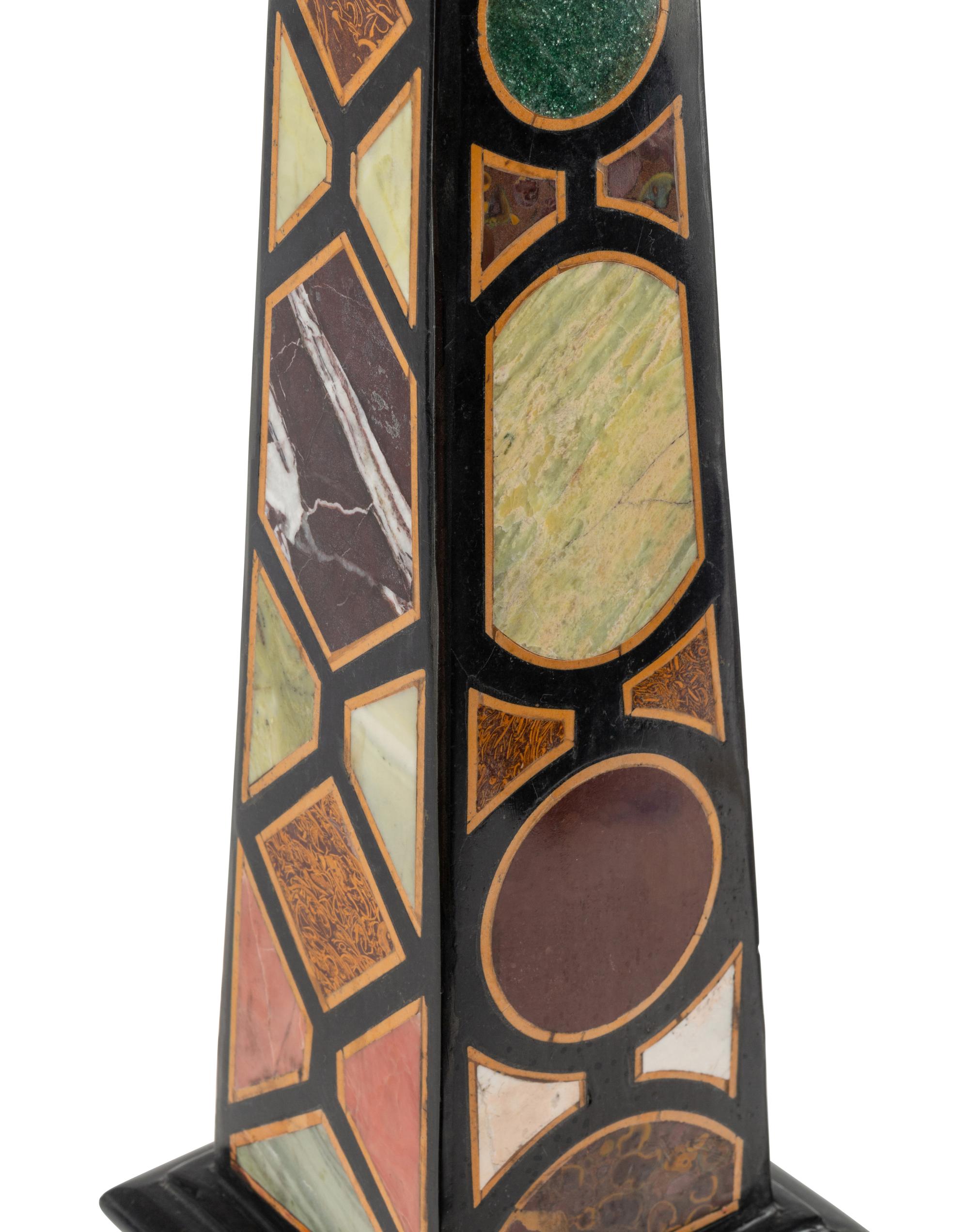 A Pair of Specimen Marble Obelisks