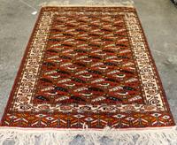 Three Turkoman Wool Rugs Dimensions of largest 7 feet 1 inch x 4 feet 5 inches.