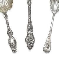 Three Aesthetic Movement and Art Nouveau Sterling Silver Spoons