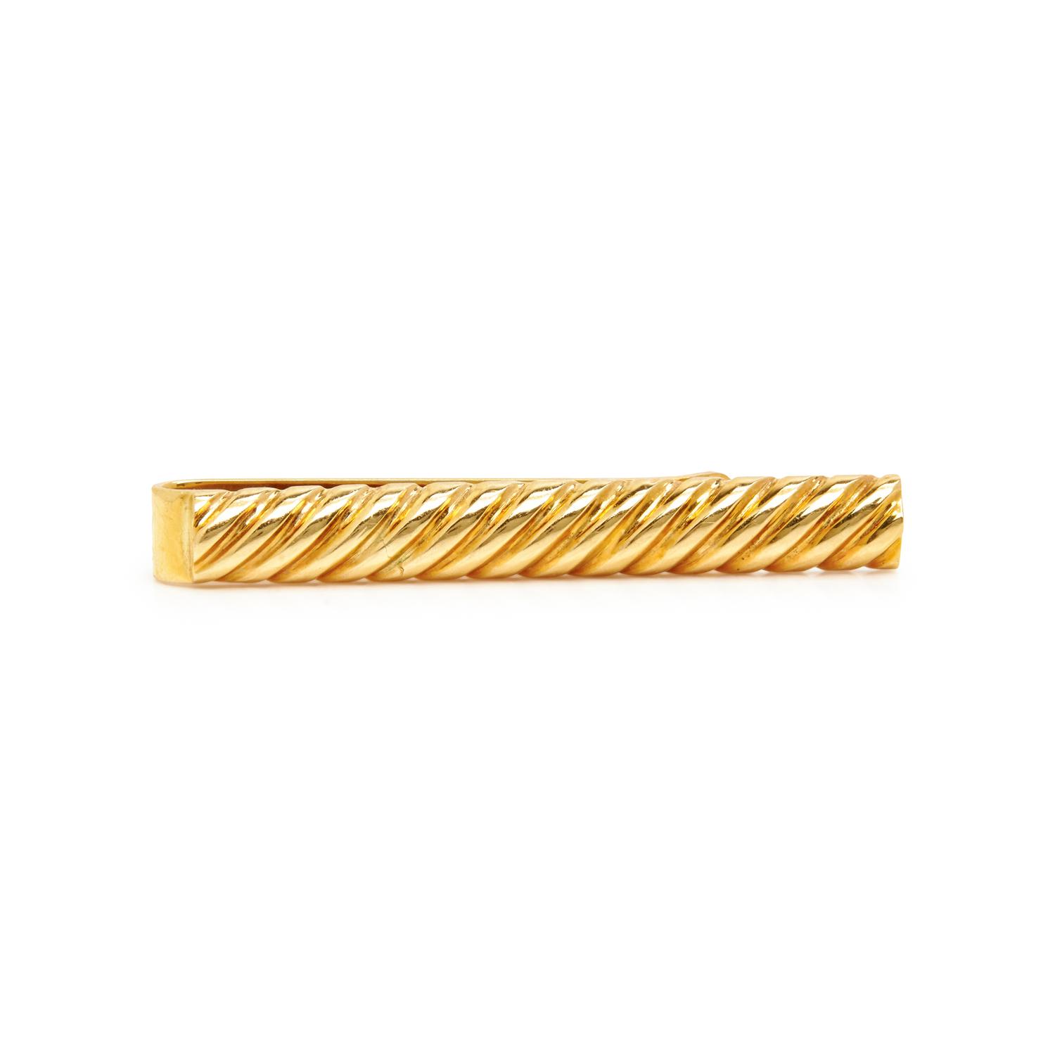COLLECTION OF SIGNED YELLOW GOLD TIE BARS