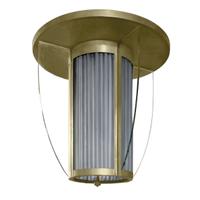 A Brass and Glass Light Fixture 19.5" W x 19.5" D x 21" H — United States, Mid-20th Century