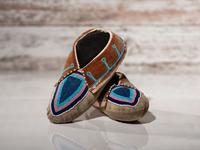 Delaware Beaded Hide Moccasins