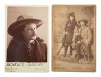 [WILD WEST SHOWS] -- [LILLIE, Gordon W. "Pawnee Bill" (1860-1942)]. A group of 2 cabinet cards of "Pawnee Bill," incl. early portrait.