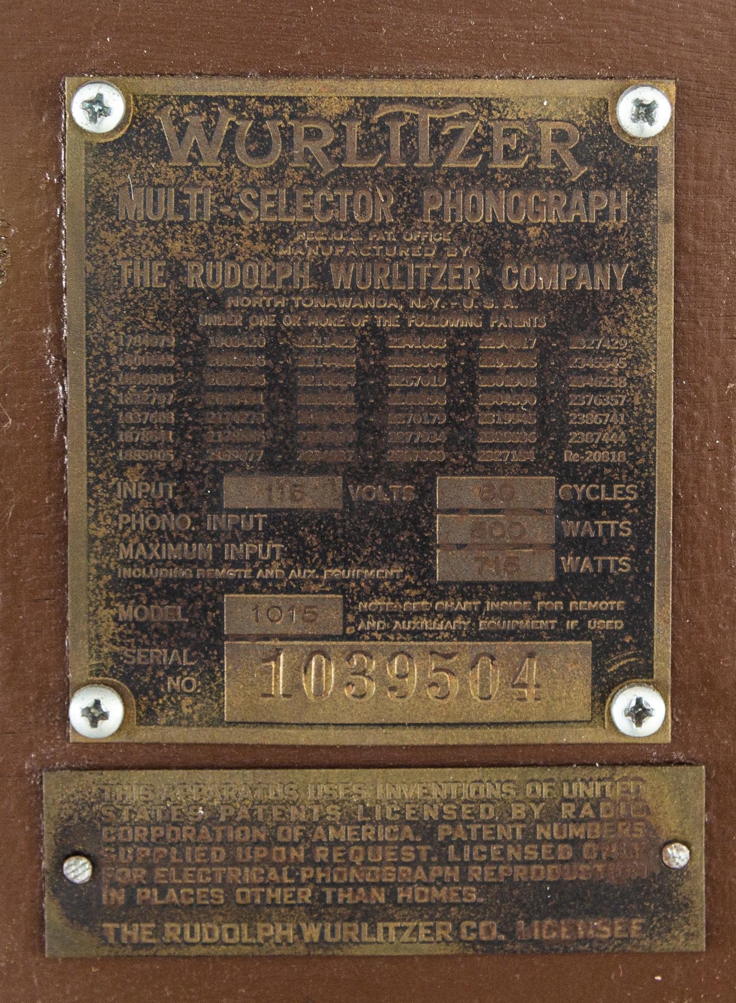 A Wurlitzer Juke Box