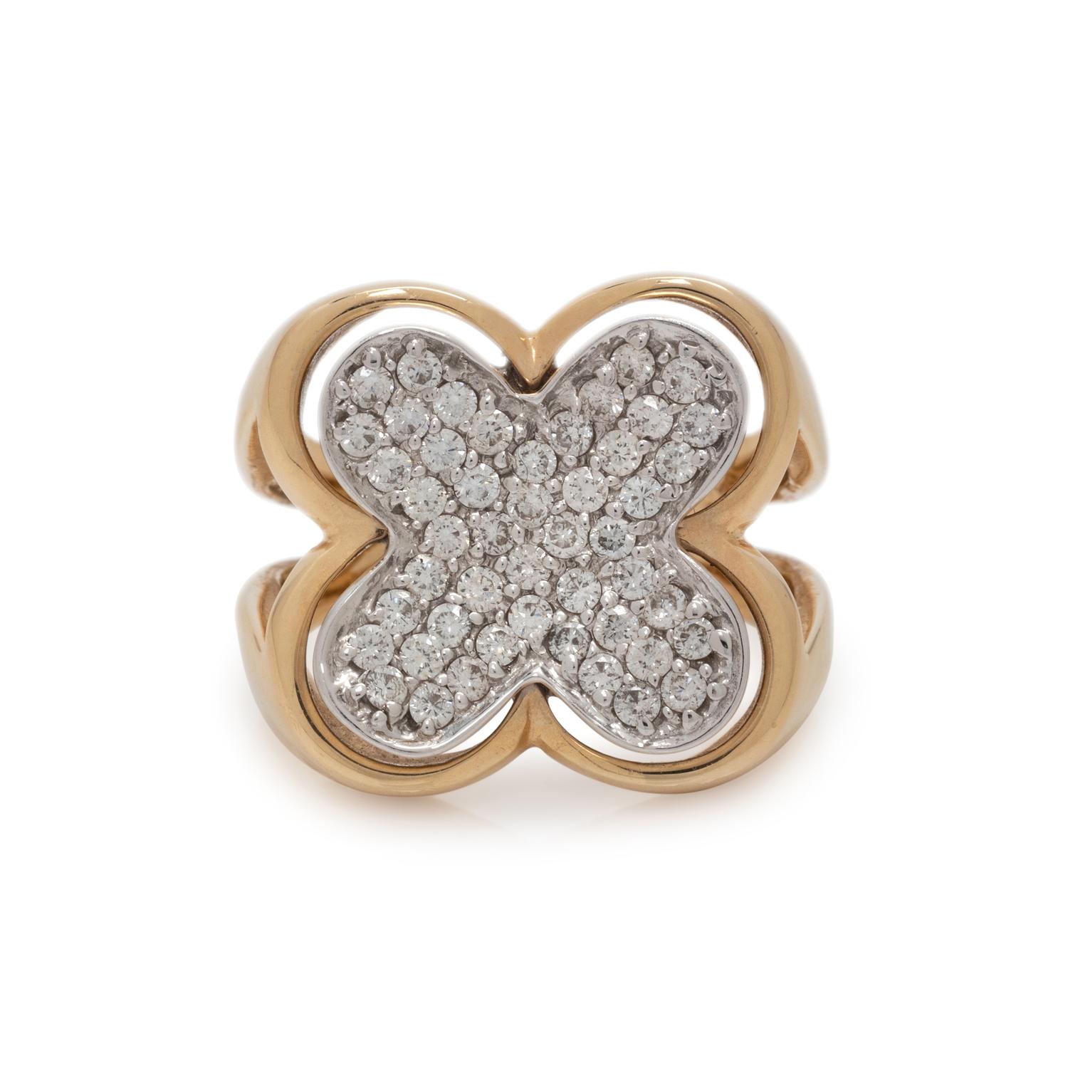 SONIA B., BICOLOR GOLD AND DIAMOND RING