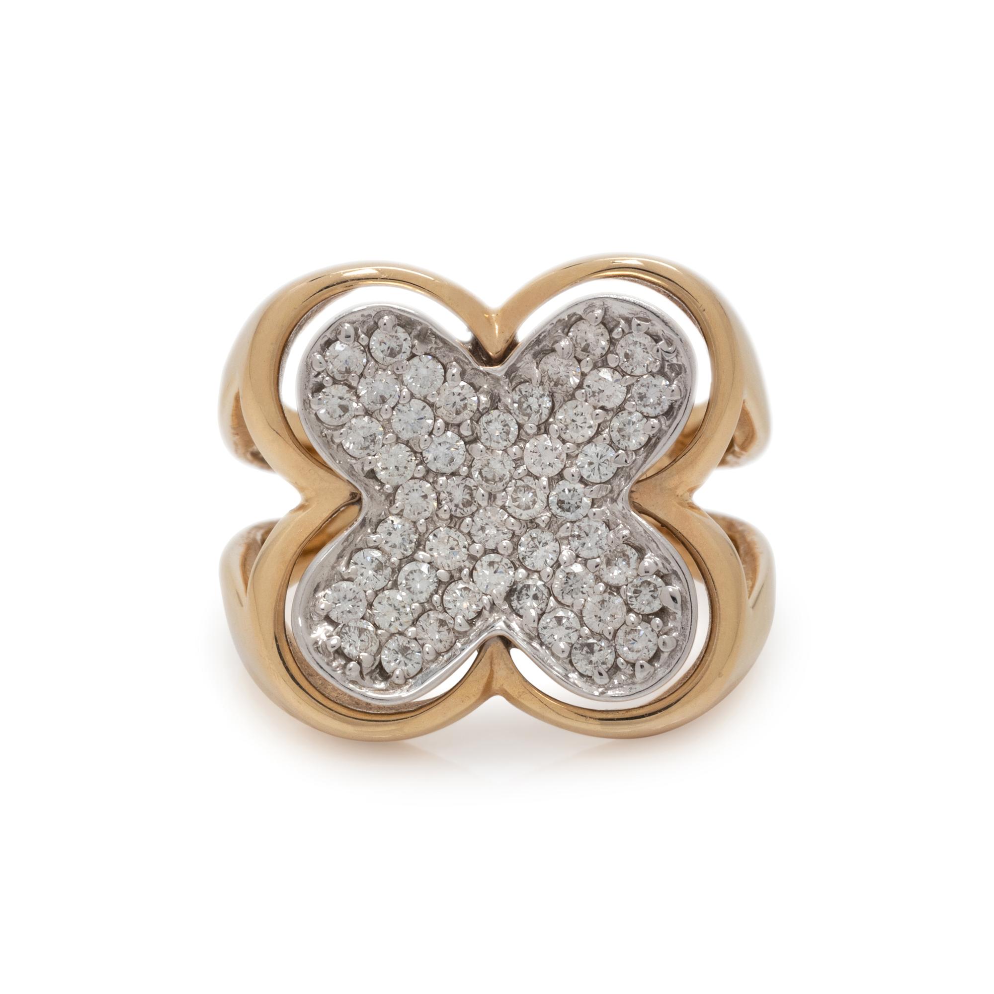 SONIA B., BICOLOR GOLD AND DIAMOND RING
