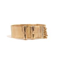 VICTORIAN, YELLOW GOLD AND ENAMEL TASSEL BRACELET