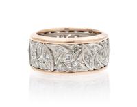 A Platinum, Rose Gold and Diamond Ring, 8.80 dwts.