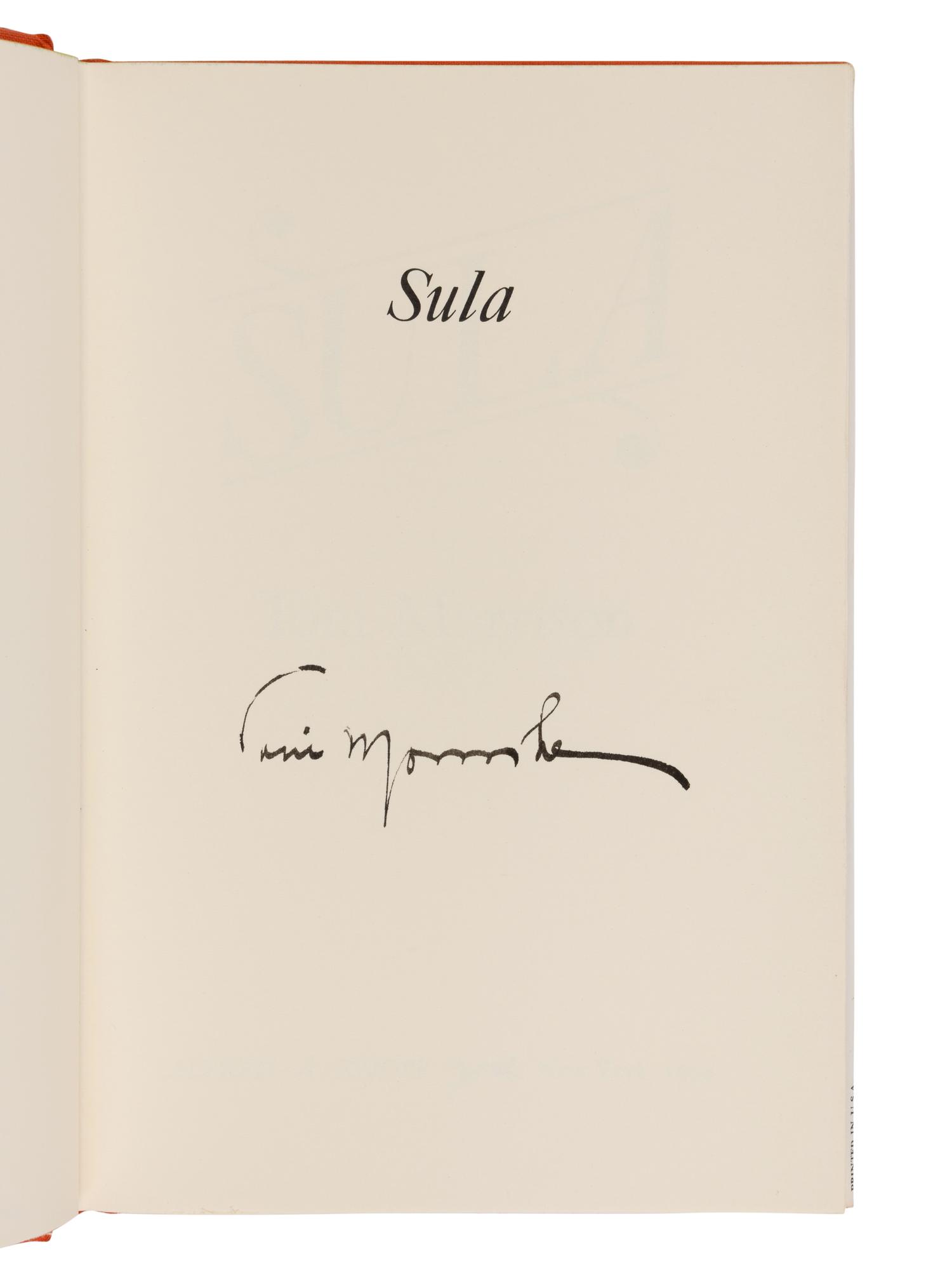 MORRISON, Toni (1931-2019). Sula . New York: Alfred A. Knopf, 1974.