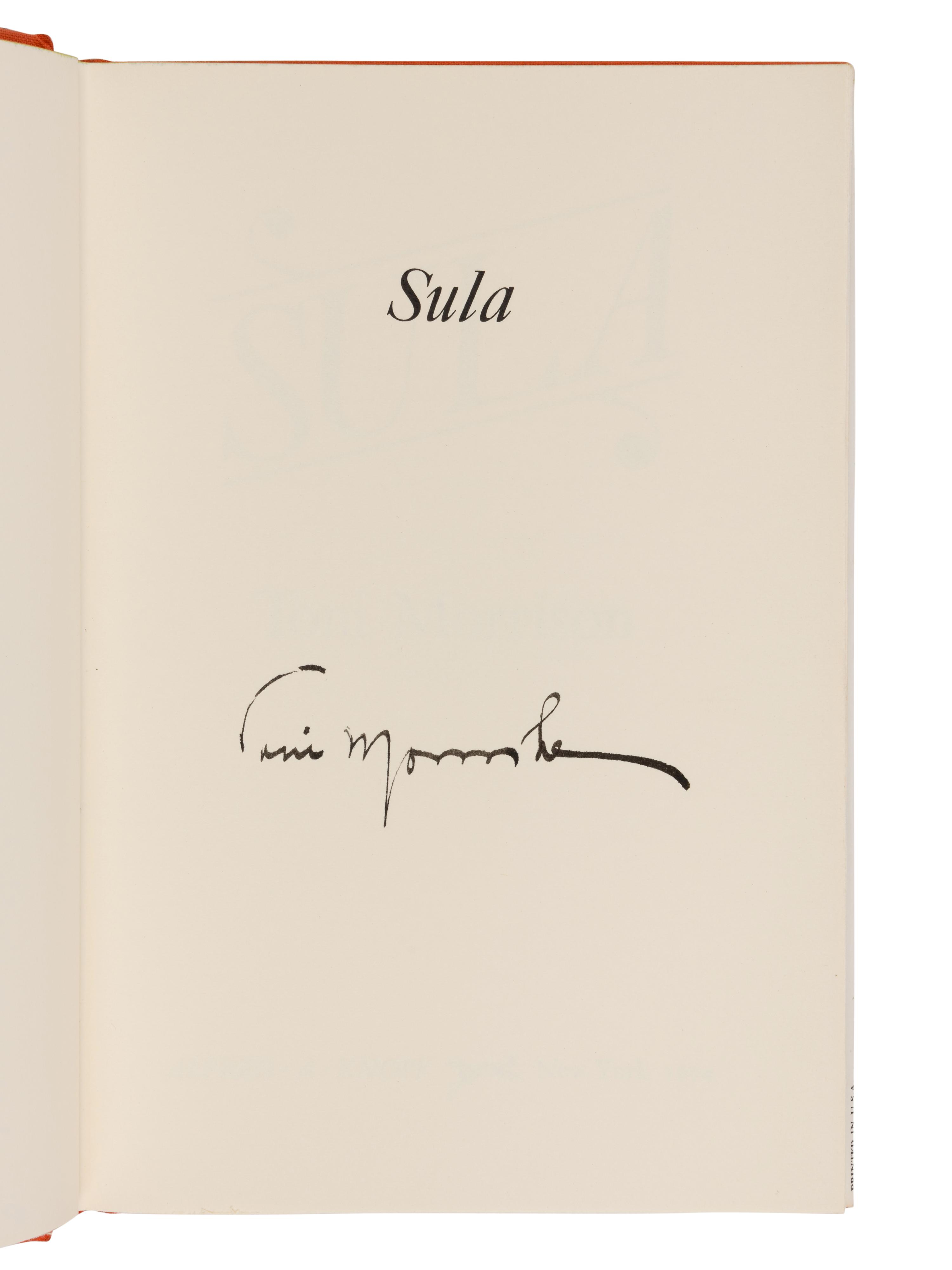 MORRISON, Toni (1931-2019). Sula . New York: Alfred A. Knopf, 1974.