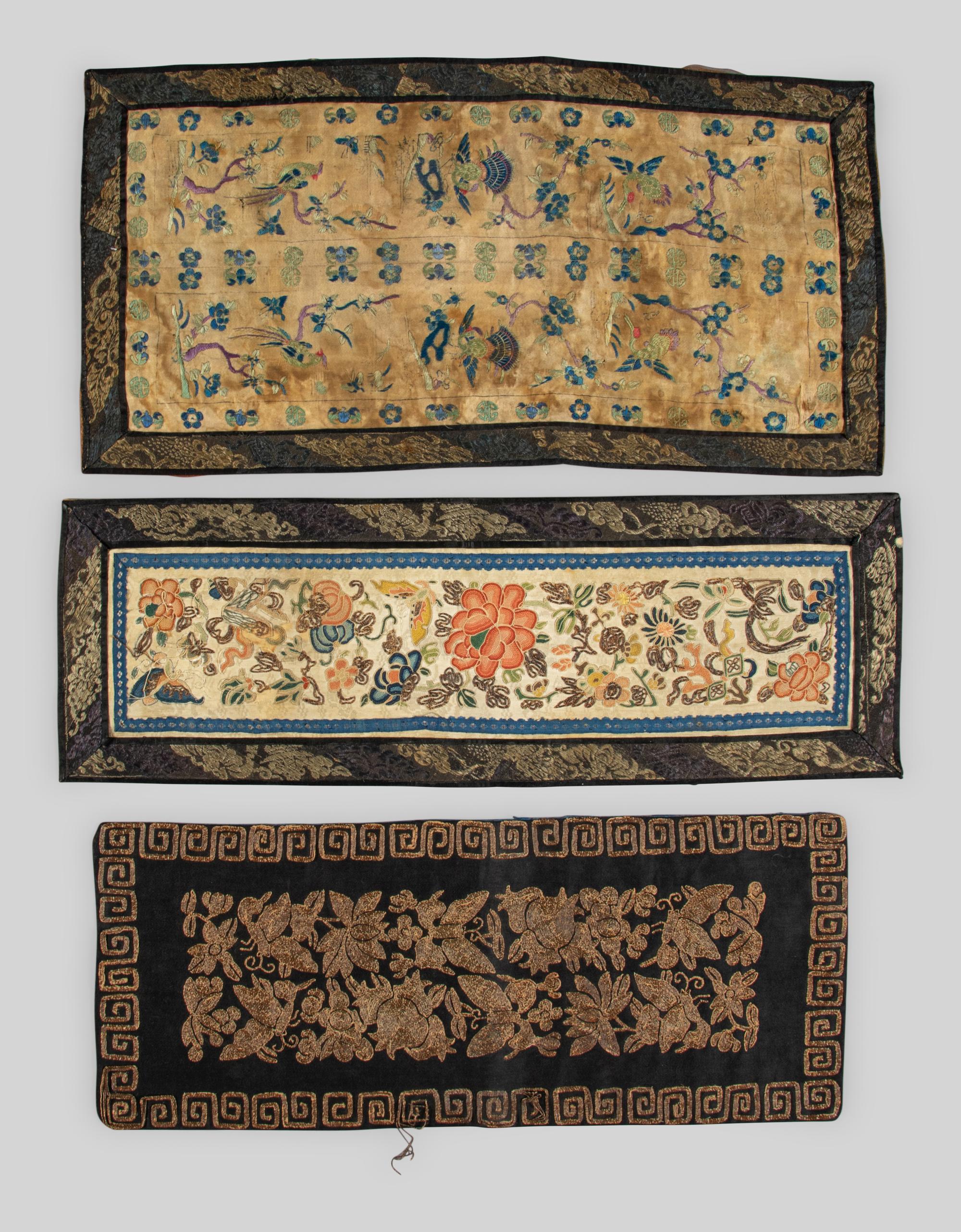 Seven Embroidered Silk Articles