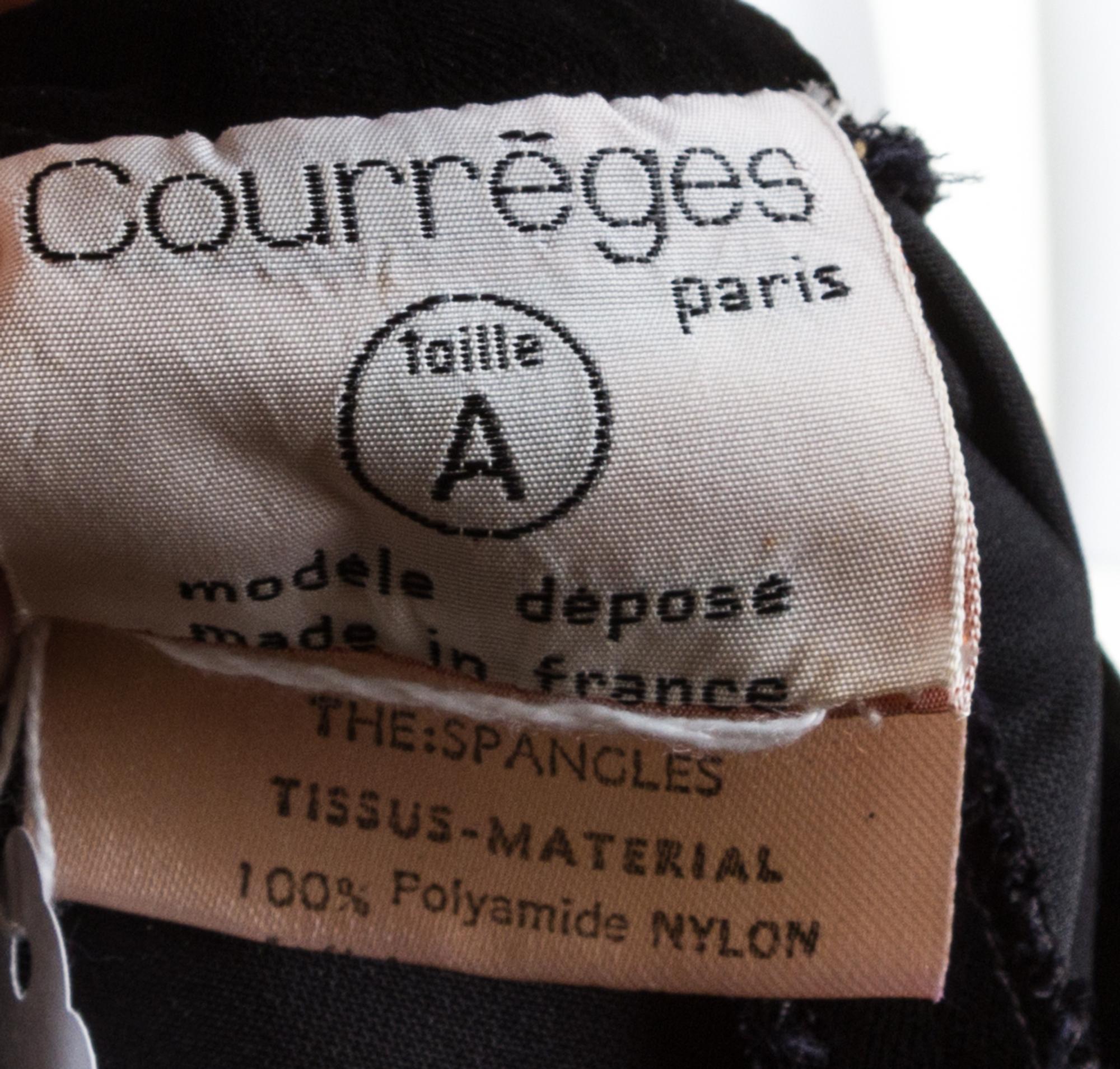A Courreges Black Velvet Skirt Ensemble, Size A.