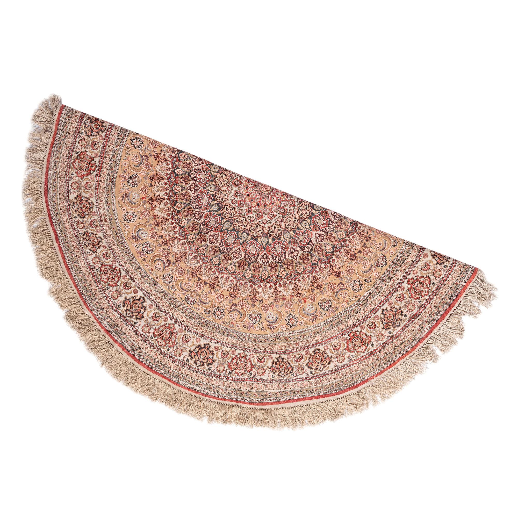 A Round Silk Rug
