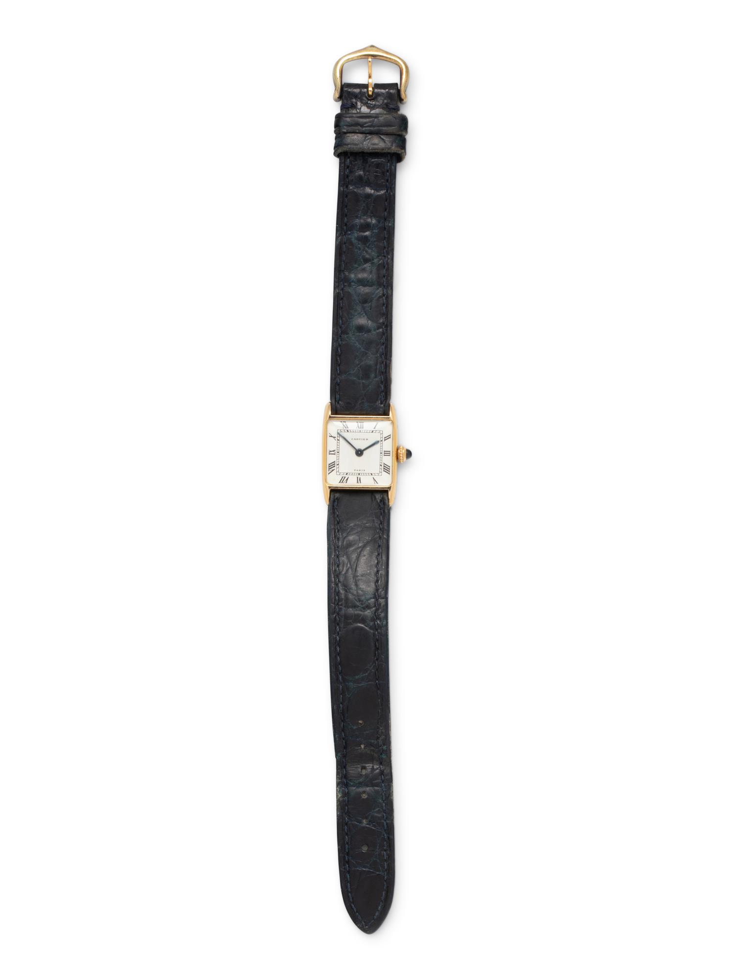 CARTIER, 18K YELLOW GOLD 'TANK ARRONDIE' WATCH
