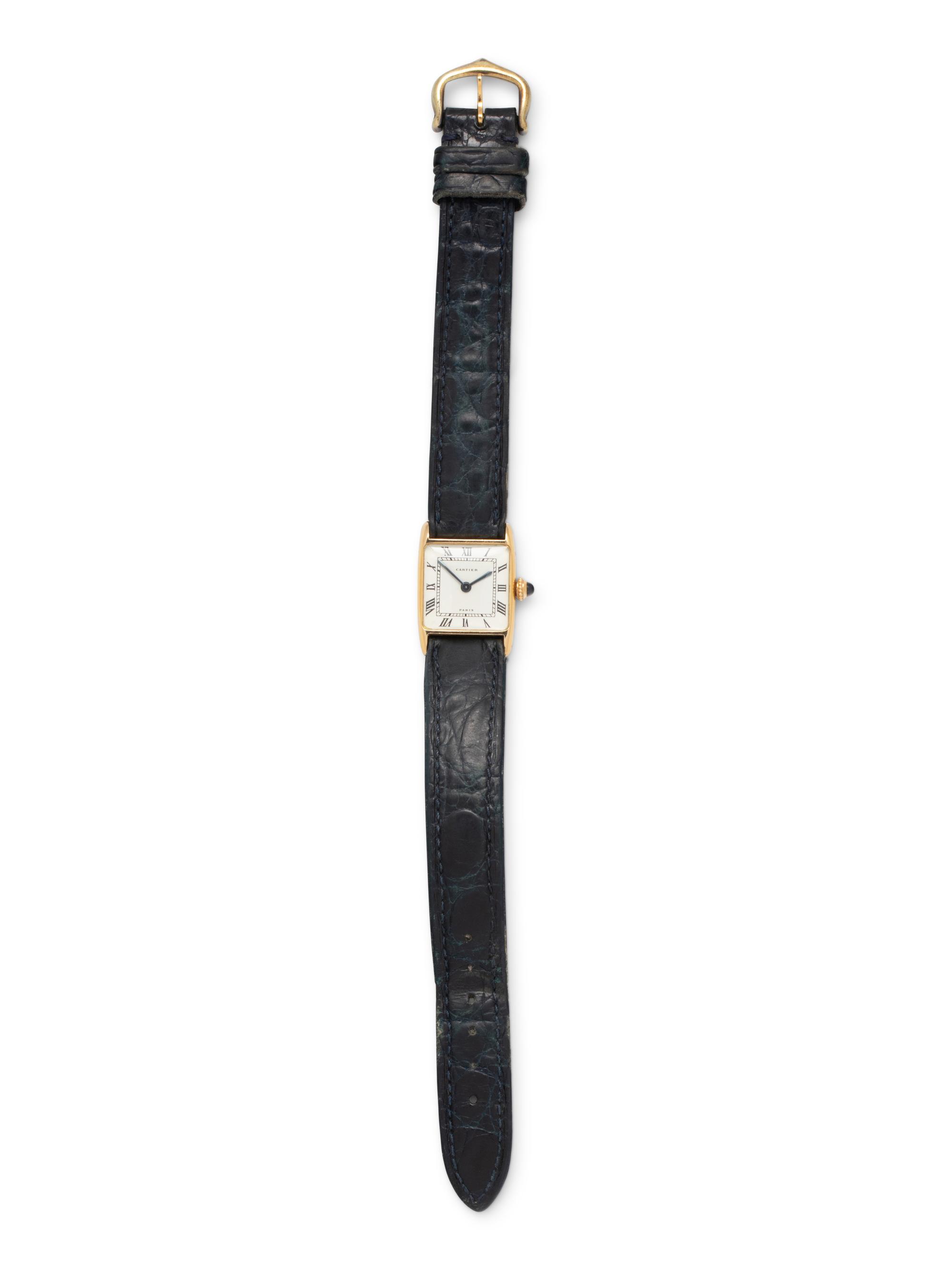CARTIER, 18K YELLOW GOLD 'TANK ARRONDIE' WATCH