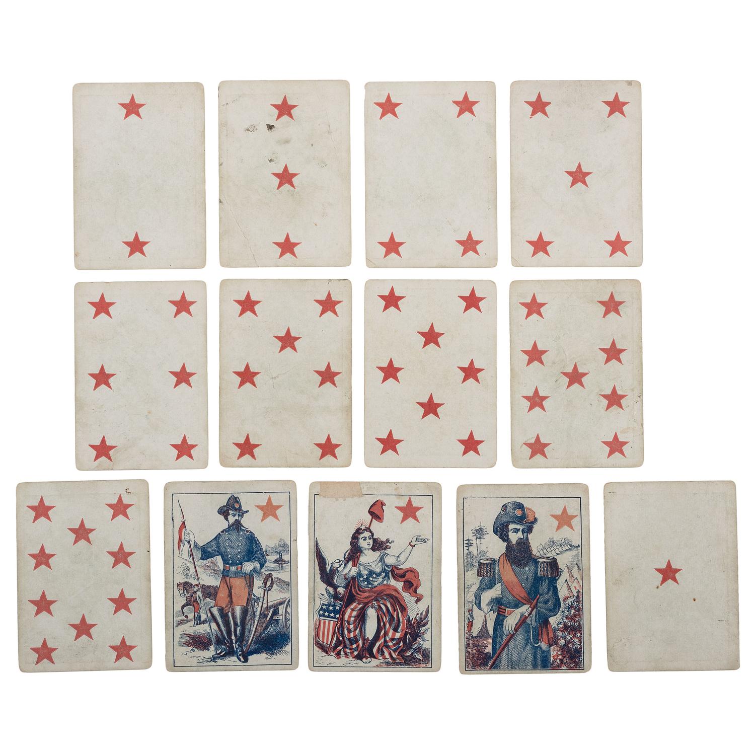 Union Playing Cards . New York: American Card Co., [ca 1864]. Complete set of Civil War playing cards with original box.