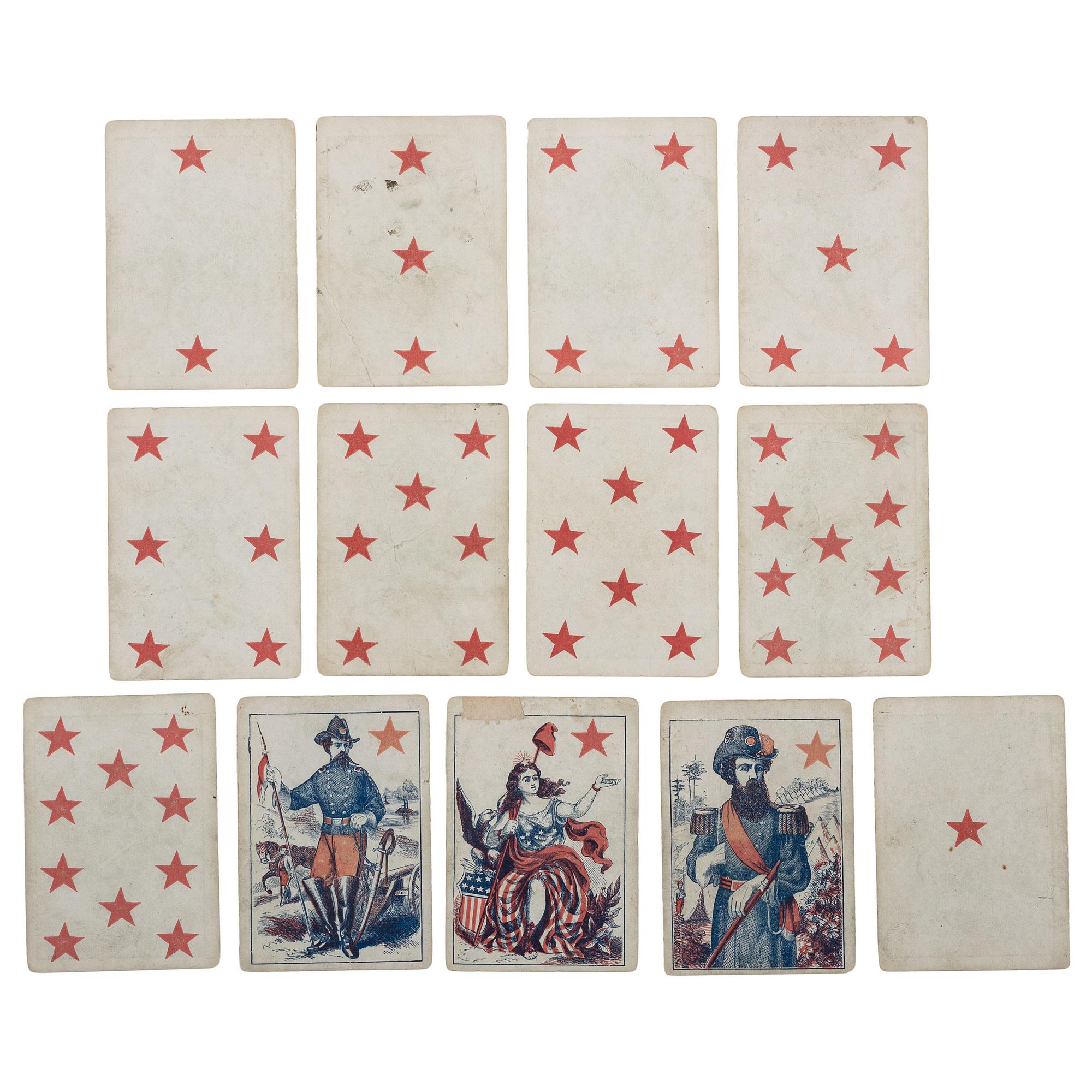 Union Playing Cards . New York: American Card Co., [ca 1864]. Complete set of Civil War playing cards with original box.