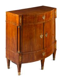 A North European Neoclassical Gilt Metal Mounted Mahogany Cabinet